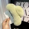 Outono e Inverno Cabelo Real de Coelho Rex Clipe Grande de Garra 15cm Coreia do Sul Temperamento Pelúcia Clipe Tubarão Temperamento Clipe de Cabelo para Cabeça