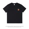 Camisetas de Manga Curta Elegantes de Verão para Casal para Homens e Mulheres Tops Folgados e Versáteis para o Dia a Dia Camisetas de Algodão Puro Laranja Estampadas Atacado