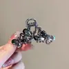 Presilha de Cabelo Borboleta de Cristal Levemente Luxuosa Estilo Francês para Mulheres com Pouco Volume de Cabelo, Novo Estilo para Penteados Semi-Presos na Parte de Trás da Cabeça, Presilha Tubarão Presilha Superior