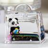Panda de baloncesto aceite en la botella de arenas movedizas decoración de escritorio llavero acrílico accesorios colgante de bolsa pequeño regalo al por mayor