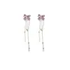 Novos Brincos de Borboleta com Cristal de Zircônia, Brincos Longos com Franjas Doces e Modernos Personalizados, Brincos de Pérola Versáteis para Mulheres