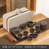 Set de Té Kung Fu de Viaje de Arena Púrpura Set Pequeño Bolsa Portátil Tetera Simple para el Hogar Regalo para Exteriores Logo