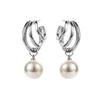 Pendientes de aro de aleación multicapa exagerados nuevos de Europa y Estados Unidos para mujer, elegantes pendientes retro de imitación de perlas en forma de C, venta al por mayor