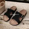 Zapatillas de Corcho Ajustables de Tres Colores con Hebilla, Suela Gruesa, Casual al Aire Libre, Transfronterizas Europeas y Americanas, Comercio Exterior, Talla Grande para Mujer, Birkenstock al por Mayor, Talla Grande