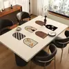 Jogo Americano de Mesa de Jantar Estilo Medieval, Toque de Luxo Leve e Alto Padrão, Toalha de Mesa para Mesa de Centro, Não Lavável, Impermeável, À Prova de Óleo, Resistente ao Calor