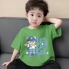 Camisetas Estampadas Suaves de Algodón Puro de Verano para Niños Mayores, Elegantes Camisas de Manga Corta con Cuello Redondo Estilo Coreano, Ropa Infantil, Playeras de Manga Corta para Niños