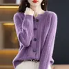 Casaco de suéter de malha cardigã feminina primavera e outono roupas 2024 novo popular idade reduzindo estilo ocidental top loose moda curta