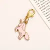 Llavero de aleación con diseño de macarrón estilo coreano, con goteo de aceite, colgante de conejo, nube, unicornio, accesorio para bolsa DIY