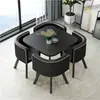 Mesa e Cadeiras Simples Modernas para Negócios e Recepção de Convidados, Mesa Redonda Pequena para Lanchonete de Chá com Leite, Mesa de Jantar