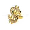 Popular Cadena de Oro Pulsera Hip-Hop Sombrero Negro de Pescador Gafas con Montura de Espejo Anillo de Dólar Conjunto de Vestido de Graduación
