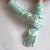 Luvas para Vestido de Noiva de Noiva Seda Amassada Comprimento Médio Cetim Elástico Cetim Cobertura para Dedos Palco Festa Casamento Casamento