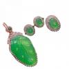 Venta al por mayor de fábrica calcedonia de hielo alto plata 925 incrustada traje de diamantes completos anillo collar aretes joyería Jade Jade