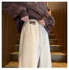 Calças masculinas de veludo cotelê, forradas com fleece e espessadas para outono e inverno, calças quentes de algodão, calças de chenille, slim fit, perna reta, perna larga