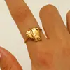 Anillo de acero de titanio con textura suave, estilo retro, de moda transfronteriza francesa, resistente a la decoloración, para niñas, con hardware para el dedo, anillo de cola