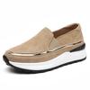 Zapatos de Plataforma Gruesa Nuevos de Primavera 2025 Transfronterizos Zapatos de Mujer de Piel de Vaca Pura Mocasines de Una Pierna Talla Grande Zapatos Casuales
