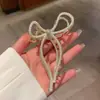 Presilha Grande de Pérola com Laço Coreana para Prender o Cabelo, Estilo Novo, Grampo de Cabelo Elegante Tipo Pinça Tubarão, Acessórios de Cabelo para Mulheres