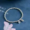 Pulsera Personalizada de Plata de Ley 999 con Vainas de Loto de Dos Generaciones, Femenina, Lujo Accesible, Marca Fortune, Cuentas Redondas, Plata Pura, Joyería de Mano de Estilo Étnico