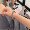 Pulsera gruesa redonda de estilo chino Caperucita Roja con jade de imitación de vidrio transparente como hielo comodín Hanfu con una generación de cabello