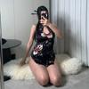 Lencería Sexy Cheongsam Bordado Antiguo Tienta Vestido de Citas Uniforme Pijama de Tentación conjunto 8612