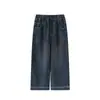 Jeans Infantil Little Fit 26 Outono Novo Estilo Calças Versáteis de Corte Reto Moda Calças de Pernas Largas Calças Longas Infantis