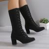 Botas largas marrones Jin Bukang con correa, nuevos zapatos Cos, tacón alto, estilo británico, Martin para mujer