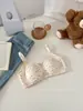 Roupa íntima com estampa floral para estudantes do ensino médio, sutiã sem aro AB para seios pequenos, estilo fino para mulheres