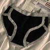 Ropa Interior de Algodón Puro para Mujer Entrepierna de Algodón Puro Dulce Estudiante Cintura Media Cómoda Bolsillo para Cadera Menos Vientre de Mujer Levanta Glúteos Talla Grande Bragas
