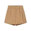 E-commerce Transfronteiriço Verão Nova Roupa Feminina Estilo Europeu e Americano Moda Versátil Cor Sólida Resistente a Amassados Casual Shorts de Cintura Alta