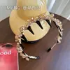 Diadema Exquisita de Estilo Coreano con Ola de Pedrería de Caña Alta para Mujeres con Dientes, Diadema Antideslizante para Lavarse la Cara, Pasador, Diadema