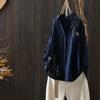 Camisa Bordada Artística Vintage para Mujer Primavera Nueva Elegante Look Slim Holgada Combinable Blanca Manga Larga Camisa Delgada