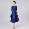 Vestido Casual para Fiesta 2026 Verano Comercio Exterior AliExpress Color Sólido Estilo Vintage Simple Suministro desde Almacén en el Extranjero