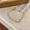 Pulseira de Flor e Gota d'Água com Zircônia Banhada a Ouro Real 18K, Pulseira com Design Exclusivo, Joias Minimalistas de Luxo Leve Atacado