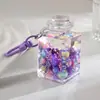 Garrafa de areia movediça de celebridade da internet criativa com contas coloridas em um pingente de garrafa de óleo acrílico chaveiro pingente bolsa pequenos acessórios atacado