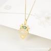 Colgante de jade hetiano con incrustaciones de plata S925 de oro antiguo natural para mujer, collar de oro de 18 quilates galvanizado, venta al por mayor en vivo