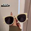 Óculos de Sol 2025 Novo Estilo Feijão Vermelho Popular no Instagram Óculos Marrons Tendência Anti-UV Retrô Sexy