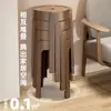 Cadeira de Jantar Uso Doméstico Banqueta Redonda Empilhável Espessa Resistente Durável Mesa de Jantar Banqueta Pequena Banqueta de Madeira Banqueta Alta de Plástico