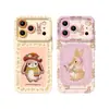 Adequado para Apple 18Promax Lenço de Cabeça Flor de Desenho Animado Coelho Vibrante Capa de Celular iPhone Macia e Rígida Personalização