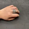 Anillo de Plata Estilo Étnico de Guizhou, Anillo Redondo Ajustable Retro Personalizado de Imitación de Plata Antigua de Guizhou para Hombres y Mujeres