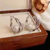 Amazon Moda Transfronteriza Pendientes de Metal con Perlas Irregulares, Diseño Simple, Pendientes de Estilo Fresco al por Mayor