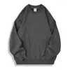 Sudadera de Algodón Terry Pesado con Cuello Redondo 350g Ajuste Holgado Personalizado Hombro Caído Chaqueta Estampado de Otoño Bordado de Logo