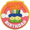 Frases de Cumpleaños Deseos PVC Goma Suave Agujero Zapatos Accesorios para Zapatos Regalos de Cumpleaños DIY Hebillas para Zapatos Llaveros Accesorios Mayoreo