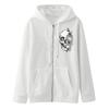 Suéter con cremallera y estampado de flores de calavera 2022 para mujer, cárdigan casual cómodo, suéter con capucha, abrigo oversize