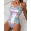 Macacão sexy com escamas de peixe dourado 2024, maiô feminino transfronteiriço para Europa e Estados Unidos, comércio exterior Amazon AliExpress