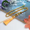 Corda para pingente diy cordão de joia trançado à mão com borla sachê corrente de suéter cordão de colar de cristal ágata atacado