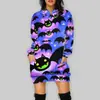 Sudadera de longitud media para mujer de talla grande europea y americana Cosplay Merchandising de Película Sudadera de Calabaza Sudadera con Capucha 3D Halloween para Mujer
