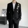 Chaqueta de Traje Casual de Lujo de Alta Gama Bordada con Lentejuelas para Primavera y Otoño para Hombre, Elegante Traje de Rendimiento de Moda