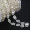 Cadena de cuentas de boda de doble hilera de perlas semircirculares cadena de cuentas semircirculares de ABS accesorios para joyería DIY
