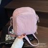 Nuevo Bolso Cuadrado Pequeño de Color Sólido 205 Nuevo Bolso de Lona Lavada Estilo Japonés de Un Hombro para Teléfono Bolso Cruzado Versátil Casual para Mujer