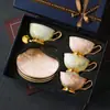 Taza de Café de Cerámica Estilo Europeo Hueso de China Retro Set Exquisito de Alta Gama Caja de Regalo Set de Café de Alta Gama Taza de Té Platillo