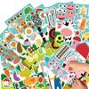 Stickers de dibujos animados transfronterizos para niños, dibujos animados, lindos animales, rompecabezas, pegatinas para cambiar la cara, pegatinas adhesivas DIY